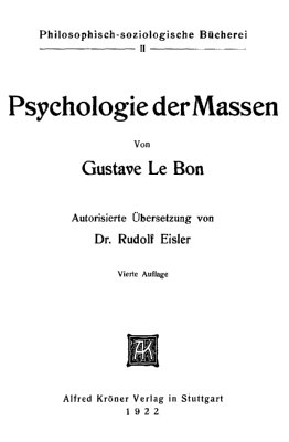 Psychologie der Massen.