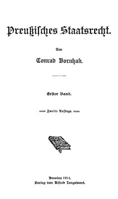 Preußisches Staatsrecht. Erster Band.
