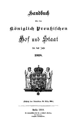 Handbuch über den Königlich Preußischen Hof und Staat.