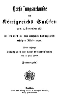 Verfassungsurkunde des Königreichs Sachsen