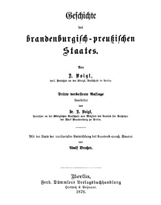 Geschichte des brandenburgisch-preußischen Staates.