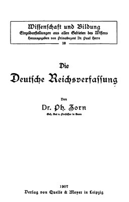 Die Deutsche Reichsverfassung.